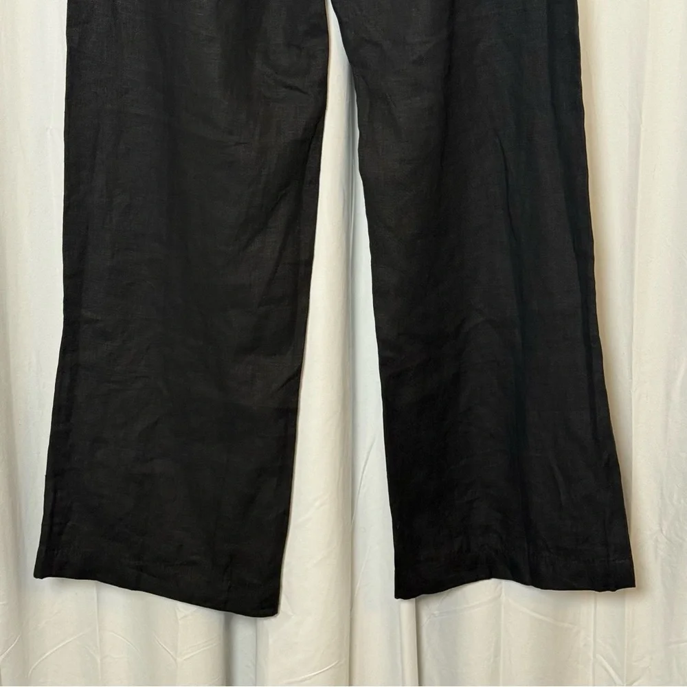 Faithfull The Brand Vincente Linen Wide Leg Pants Black NWT Medium - Picture 12 of 13
